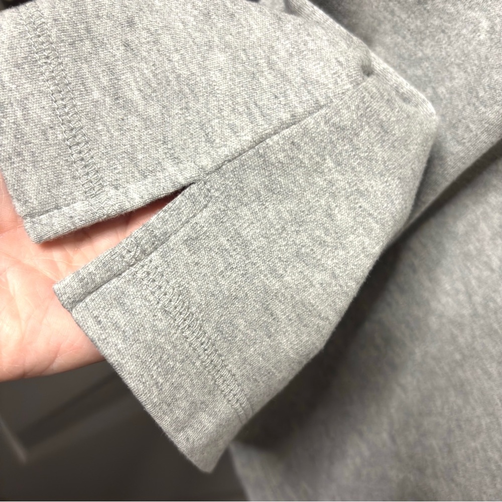 Quacker Factory Grommet Neckline 3/4 Sleeve Top Heathered Gray Knit XL - Picture 7 of 14